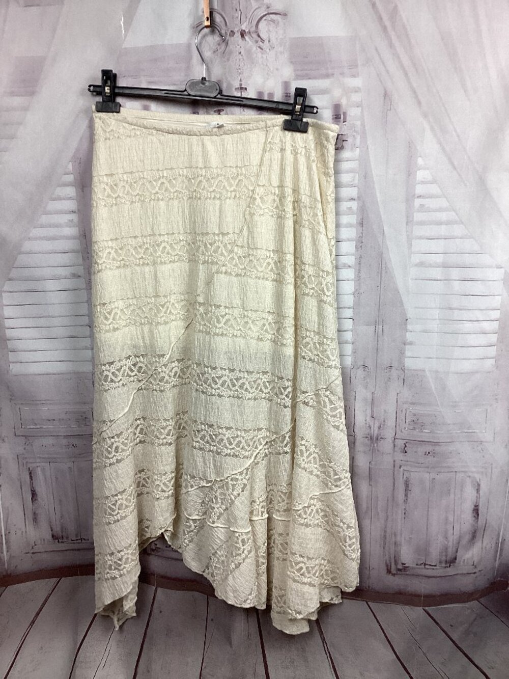BP. Nordstrom Cream Lace Midi Skirt Hi-Lo L